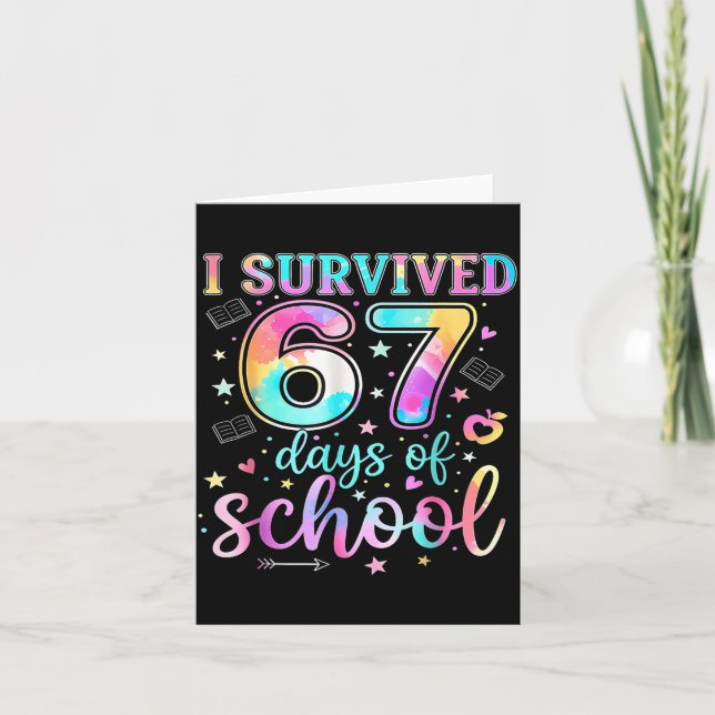Carte I Survived 67 Days Of School Funny Meme Teacher St (Devant)