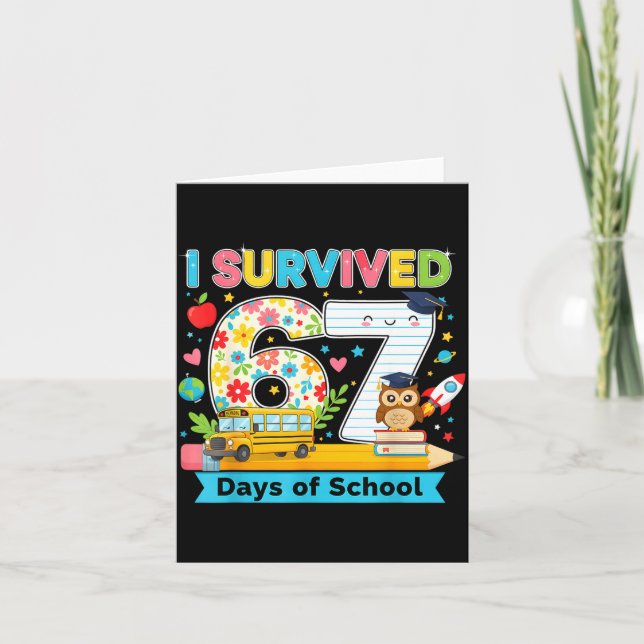 Carte I Survived 67 Days Of School Funny Meme Teacher St (Devant)