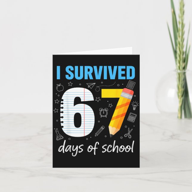 Carte I Survived 67 Days Of School Funny Meme Teacher St (Devant)