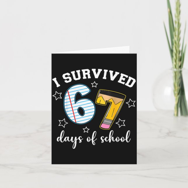 Carte I Survived 67 Days Of School Funny Meme Teacher St (Devant)