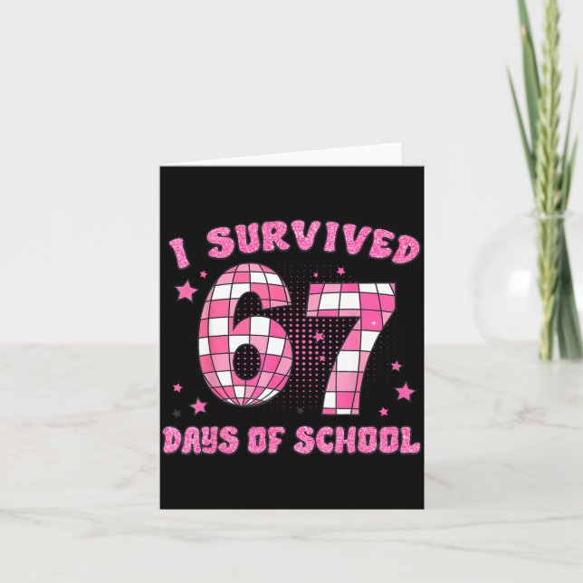 Carte I Survived 67 Days Of School Funny Retro 67 Meme S (Devant)