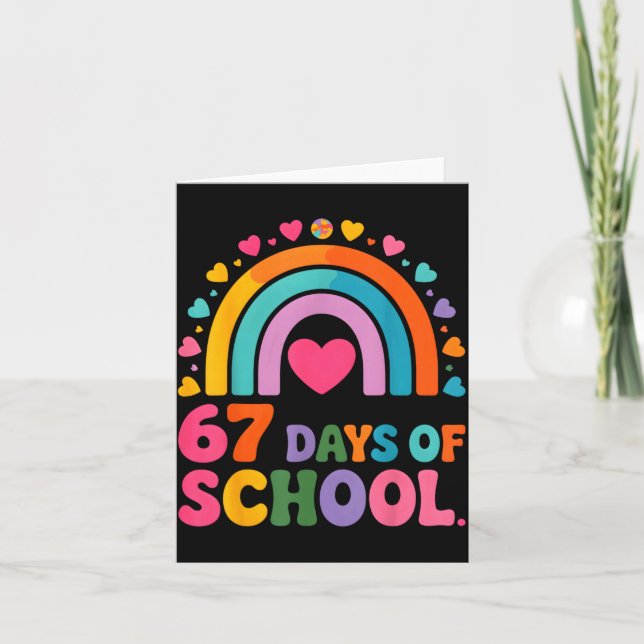 Carte I Survived 67 Days Of School Tie Die Rainbow Lover (Devant)