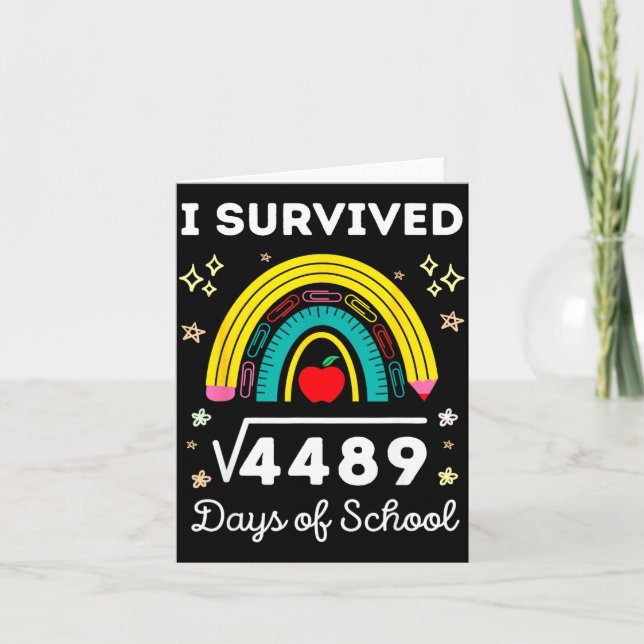 Carte I Survived 67 Square Root Days Of School Funny Mem (Devant)