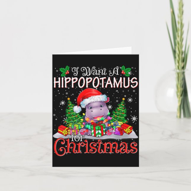 Carte I Want A Hiptamus Christmas Xmas Hip Lover Boy Gir (Devant)