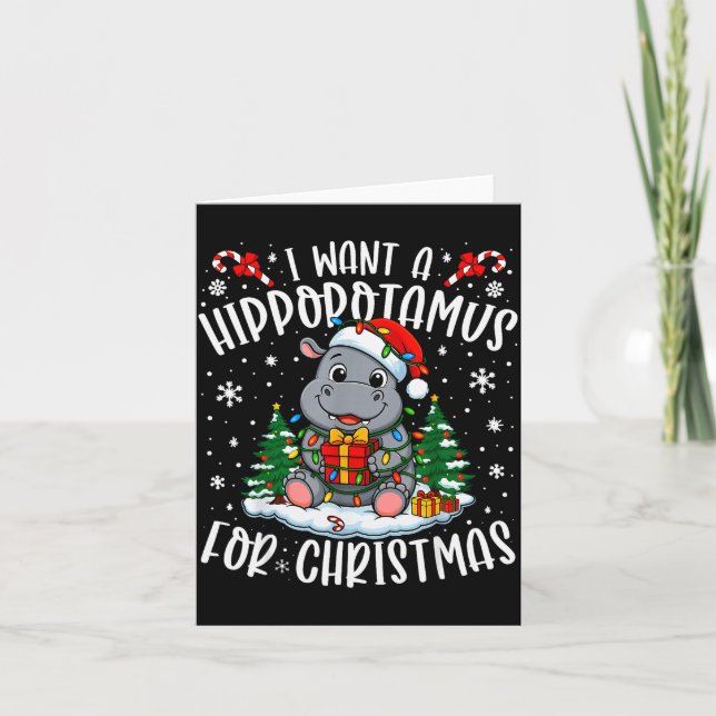Carte I Want A Hiptamus Christmas Xmas Hip Lover Women G (Devant)