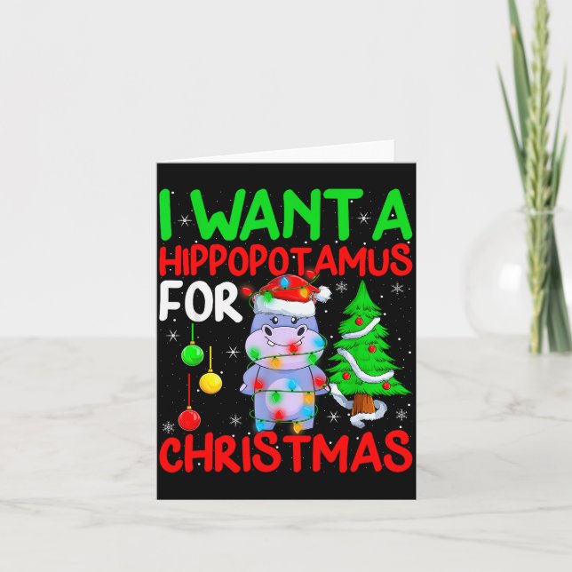 Carte I Want A Hiptamus For Christmas Hip Xmas Boys Girl (Devant)