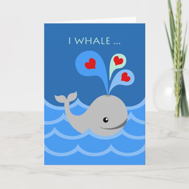Carte I Whale toujours être votre Saint-Valentin, balein (Devant)