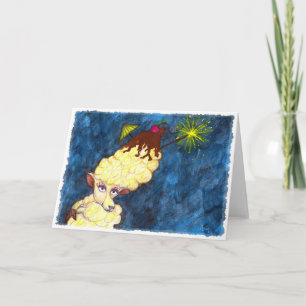Carte Ice Cream Sheep Greetings Card
