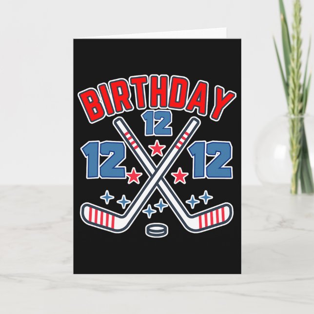 Carte Ice Hockey Twelve Birthday Boy 12th Party Boys Age (Devant)