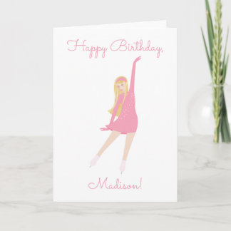 Carte Ice Skater Folded Greeting Card