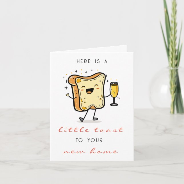 Carte Ici Rouge Un petit toast pour ta nouvelle maison (Devant)
