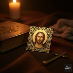 Carte Icône byzantine du Christ - Jésus