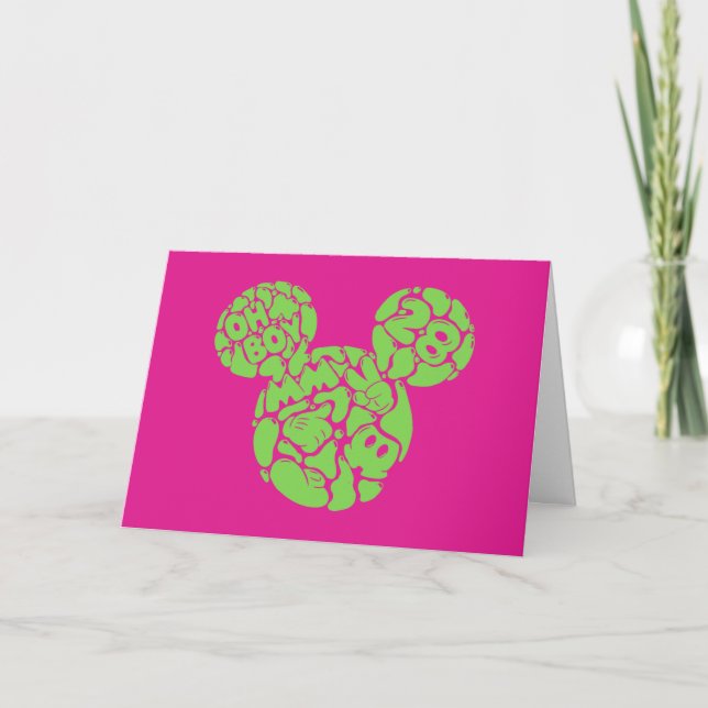 Carte Icône liquide de Mickey Mouse vert (Devant)