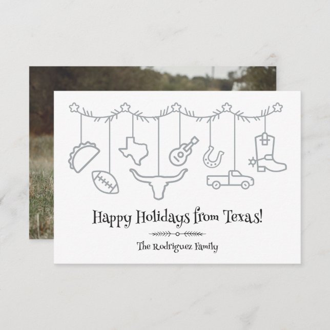 Carte Icônes de suspension Silver Texas Holiday (Devant / Derrière)