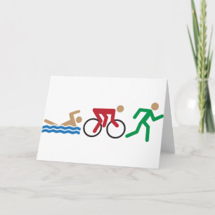 Carte Icônes du logo du triathlon en couleur
