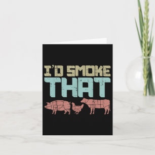 Carte Id Fumée Porc Boeuf De Poulet Bbq Amusant Barbecue