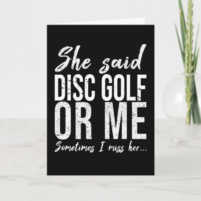 Carte Idée cadeau drôle pour le Disc Golf (Devant)