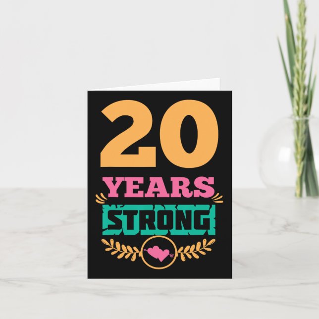 Carte Idée cadeau du 20e anniversaire Vingt ans T-s fort (Devant)