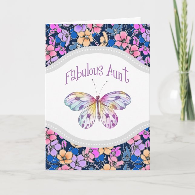 Carte Idées de cadeaux de tante fabuleuse Papillon (Devant)