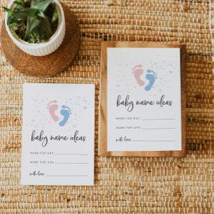 Carte Idées De Nom De Bébé Pour Baby shower Révéla
