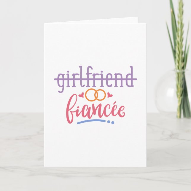 Carte Idées drôles de petite amie fiancée fiançailles (Devant)