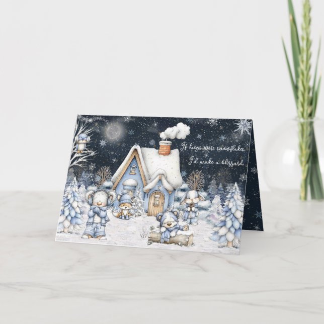 Carte If Hugs Were Snowflakes I'd Make A Blizzard Winter (Devant)