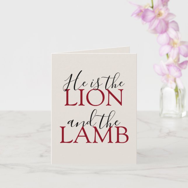 Carte Il est le Lion et l'Agneau Sympathie Folded (Orchidée)