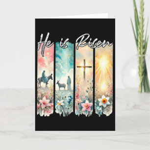 Carte Il Est Ressuscité Fleurs Pâques Esthétique Jésus C