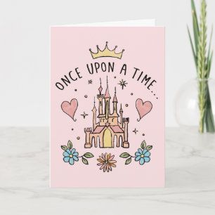Carte "Il Était Une Fois" Tiré À La Main Le Château De P