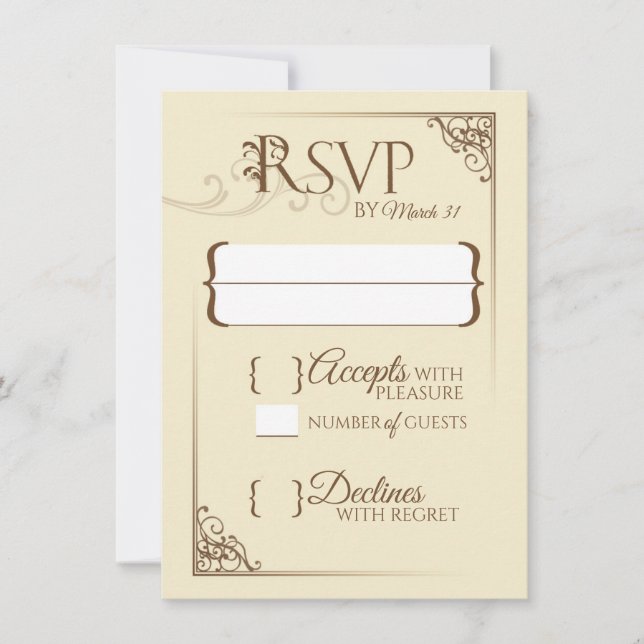 Carte Il était une fois un mariage RSVP (Devant)