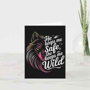 Carte Il me garde en sécurité Elle me garde Loup Amant d