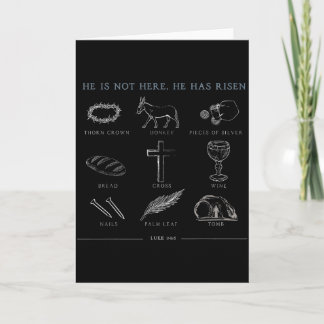Carte Il n'est pas ici il est ressuscité Croix chrétienn