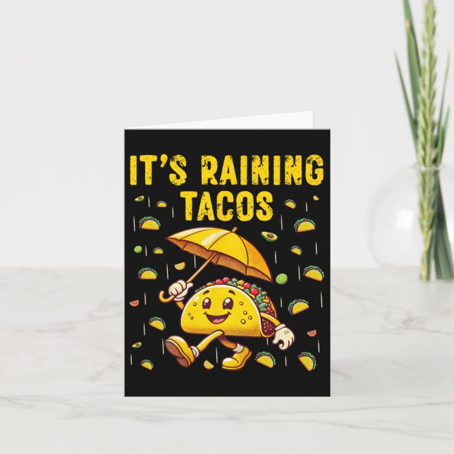 Carte Il pleut Tacos Amoureux Taco Amoureux Enfants Fill (Devant)