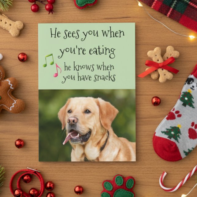 Carte Il sait quand vous avez des snacks de Chien Noël (Créateur téléchargé)