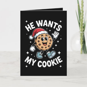 Carte Il Veut Mon Chapeau De Noël Santa Chocolat Dessert