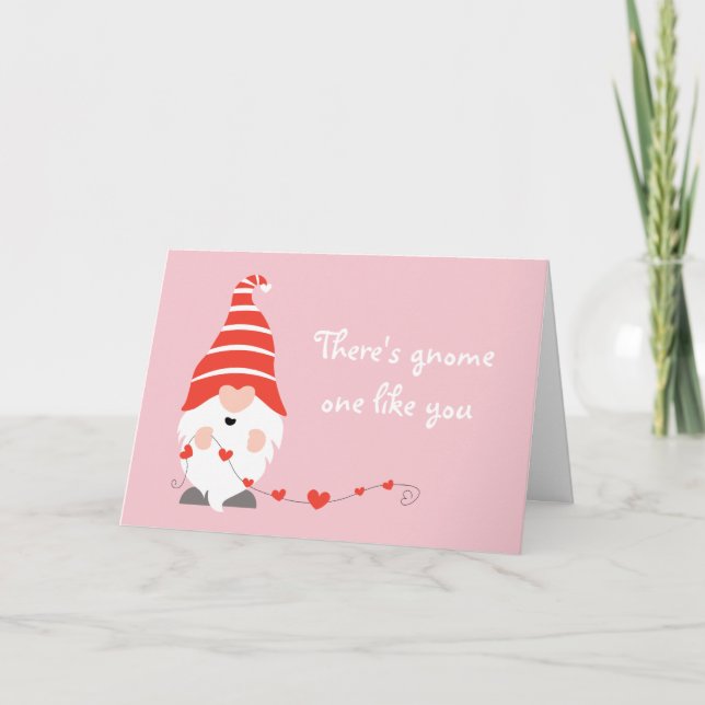 Carte Il Y A Gnome One Comme Vous Red Pink Card (Devant)