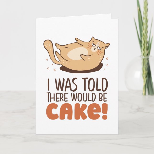 Carte Il Y Aurait Cake Funny Fat Amoureux des chats Anni (Devant)