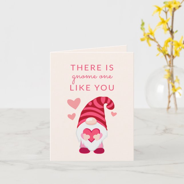 Carte Il y en a un Gnome comme vous Classe Valentine (Fleur jaune)
