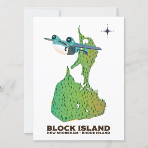 Carte île block New Shoreha, Rhode Island