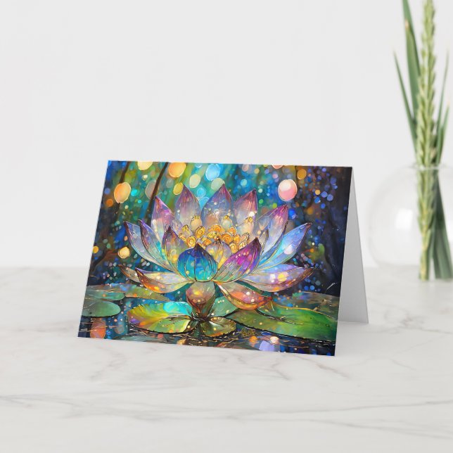 Carte Illuminated Blooming Lotus Flower (Devant)