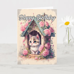 Carte Illustration artistique Posing Baby Kitten