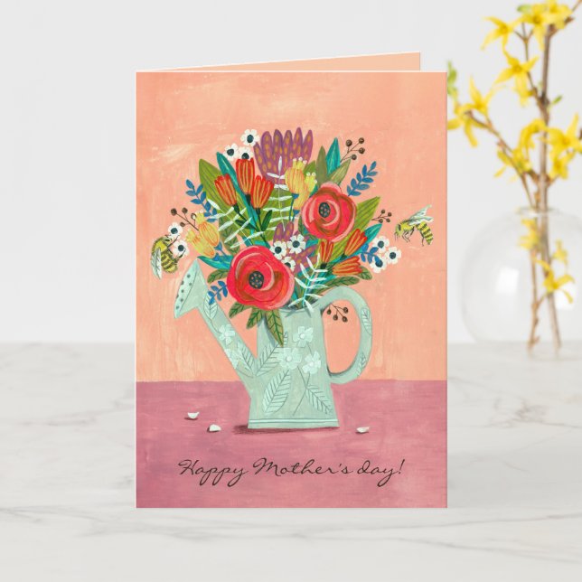 Carte Illustration Boho Flowers (Fleur jaune)