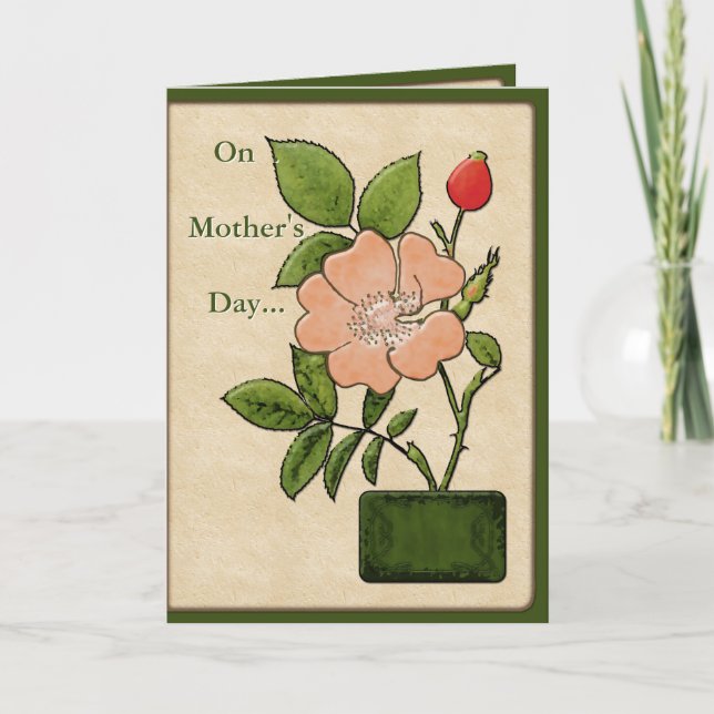 Carte Illustration botanique du Rose de chien rose - Per (Devant)