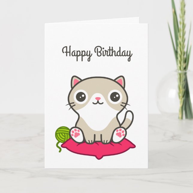 Carte Illustration Cute Kitty (Devant)