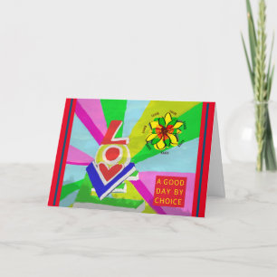 Carte Illustration d'amour numérique colorée