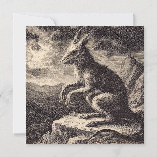 Carte Illustration d'antiquité de Chupacabra Horreur (Devant)