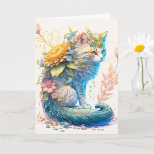 Carte Illustration d'artiste majestic Kitty Cat
