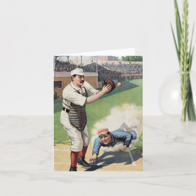 Carte Illustration de baseball vintage (Devant)