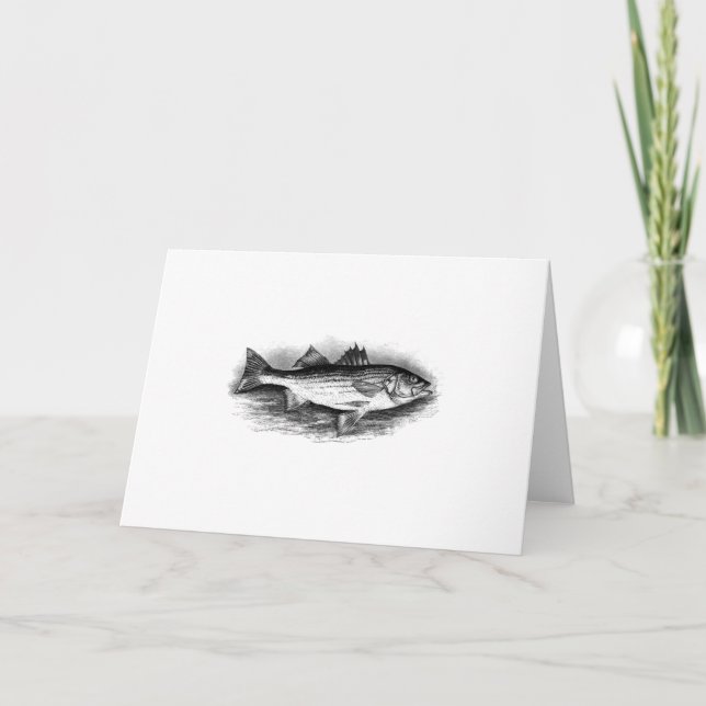 Carte Illustration de basse rayée vintage (Devant)