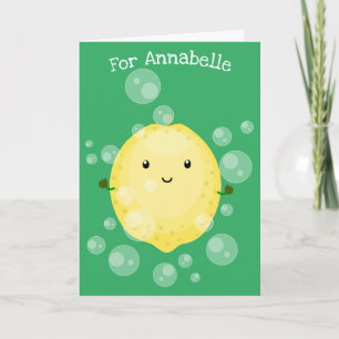 Carte Illustration de bulles de caricatures de citron mo